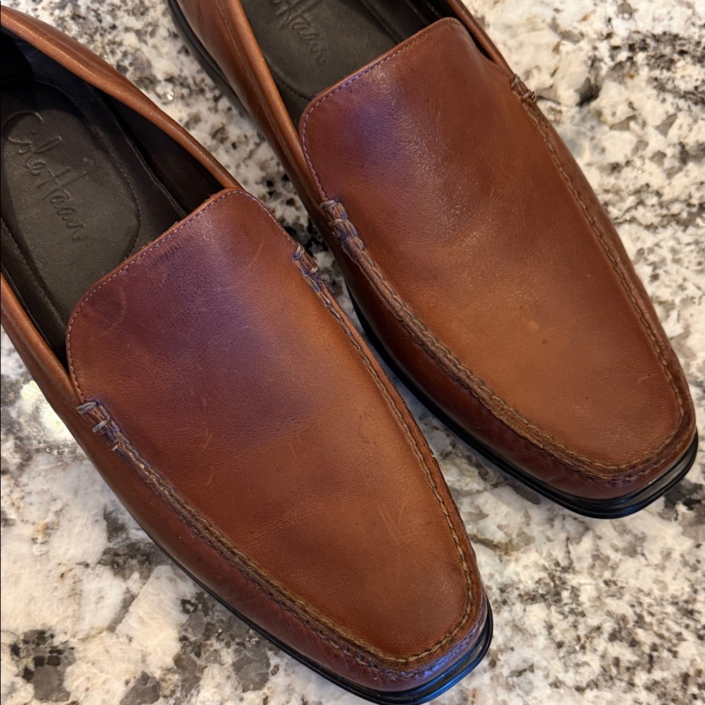 Cole Haan Men's Tan Leather Slip-On Loafers - Picture 7 of 11